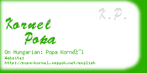 kornel popa business card